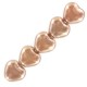 Czech Hearts beads 6mm Crystal capri gold 00030/27101